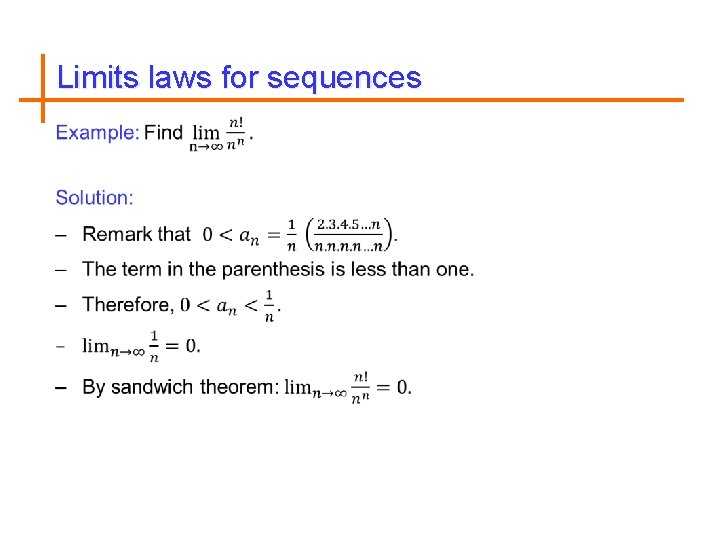 Limits laws for sequences 