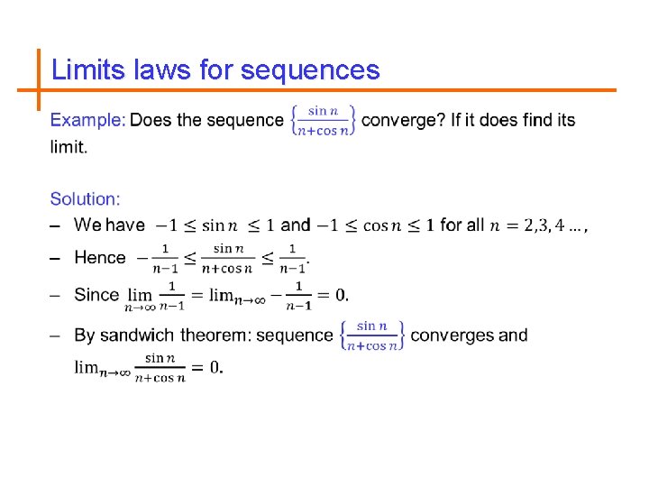 Limits laws for sequences 