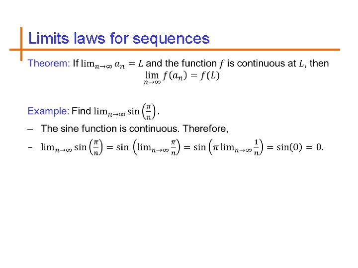 Limits laws for sequences 