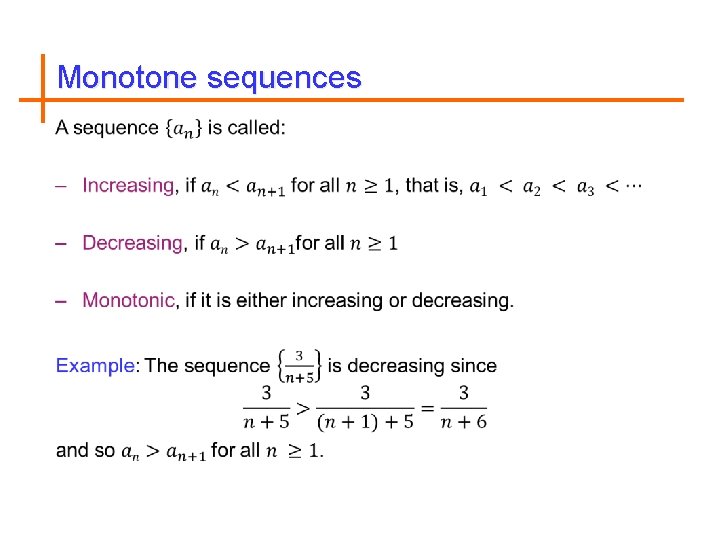 Monotone sequences 