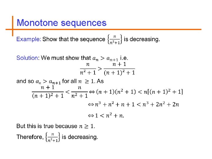 Monotone sequences 