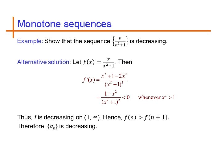 Monotone sequences 