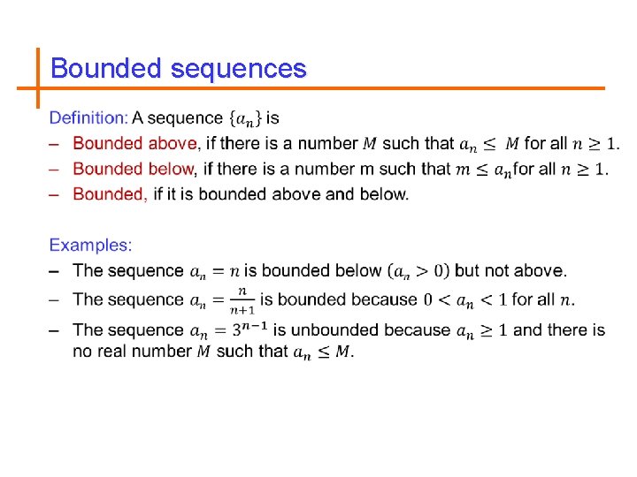 Bounded sequences 