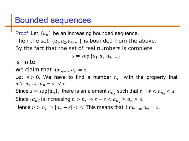 Bounded sequences 