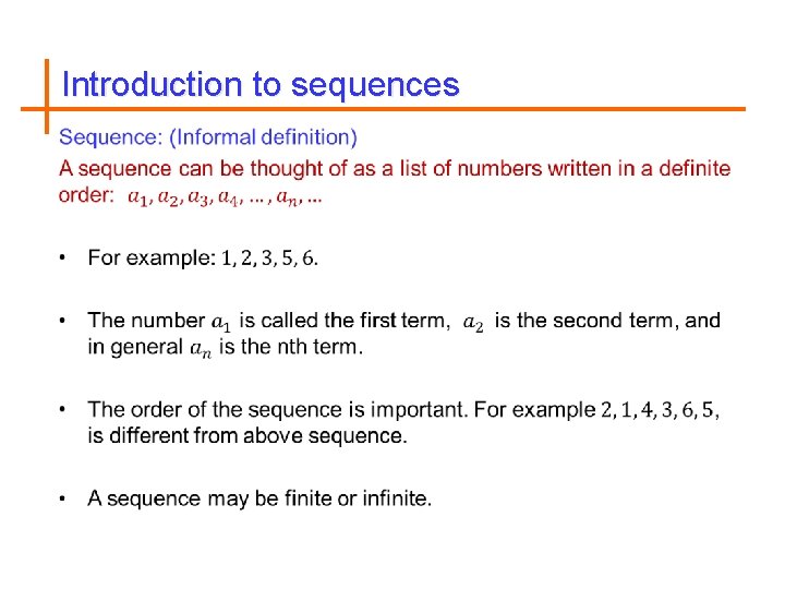 Introduction to sequences 