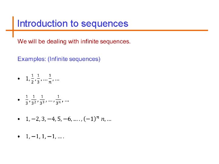 Introduction to sequences 
