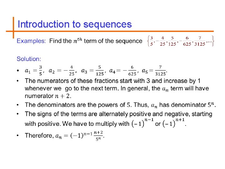 Introduction to sequences 