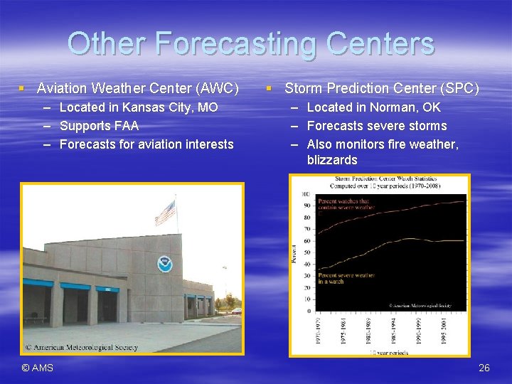 Other Forecasting Centers § Aviation Weather Center (AWC) – – – © AMS Located