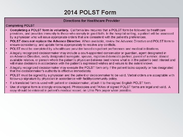 2014 POLST Form 