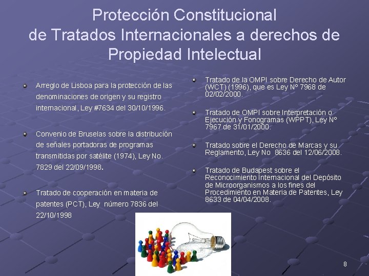 Protección Constitucional de Tratados Internacionales a derechos de Propiedad Intelectual Arreglo de Lisboa para