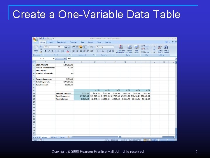 Exploring Microsoft Office Excel 2007 Chapter 8 Whatif