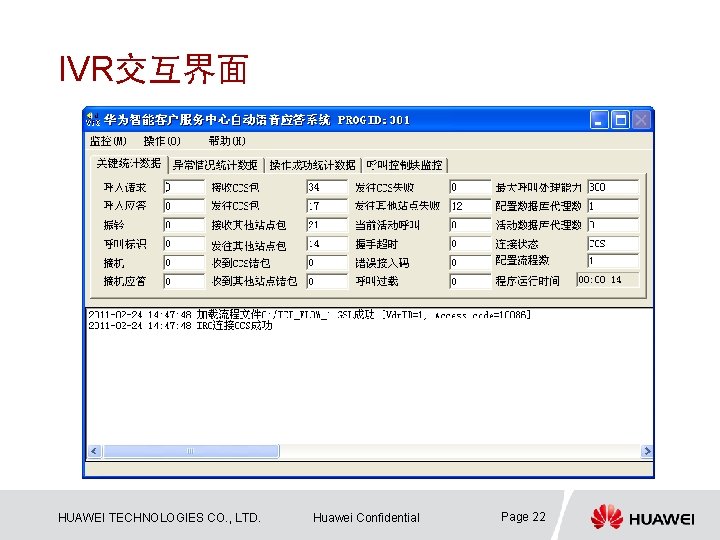 IVR交互界面 HUAWEI TECHNOLOGIES CO. , LTD. Huawei Confidential Page 22 