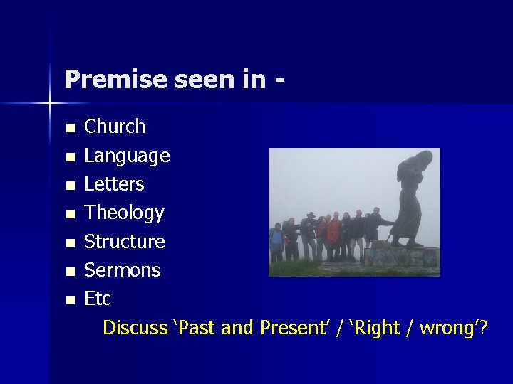 Premise seen in n n n Church Language Letters Theology Structure Sermons Etc Discuss