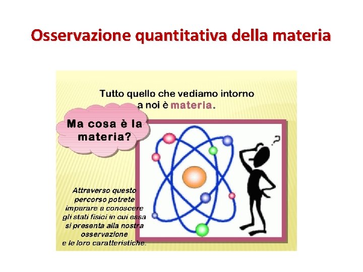 Osservazione quantitativa della materia 