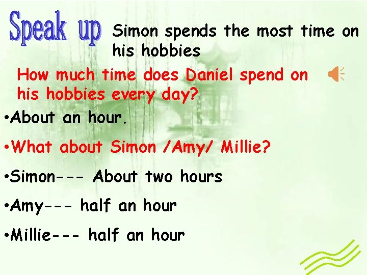 Simon spends the most time on his hobbies How much time does Daniel spend