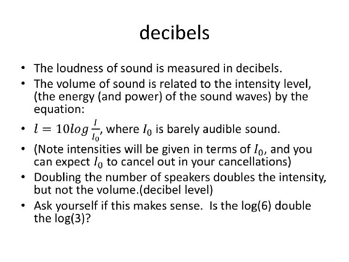 decibels • 