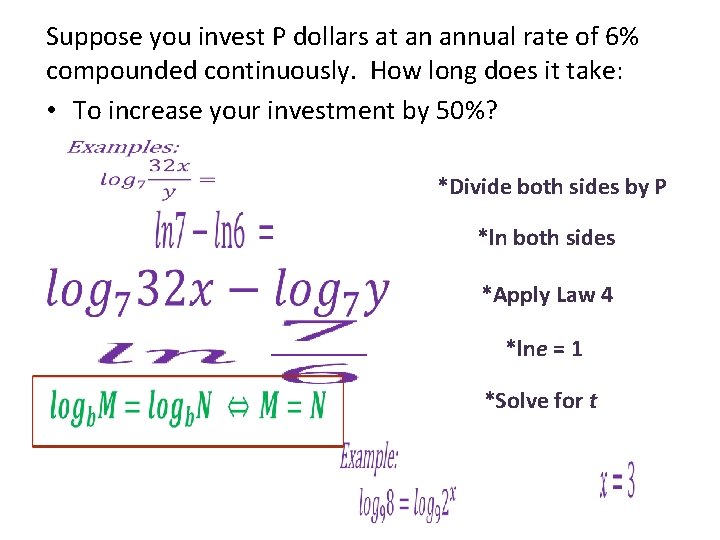 Suppose you invest P dollars at an annual rate of 6% compounded continuously. How