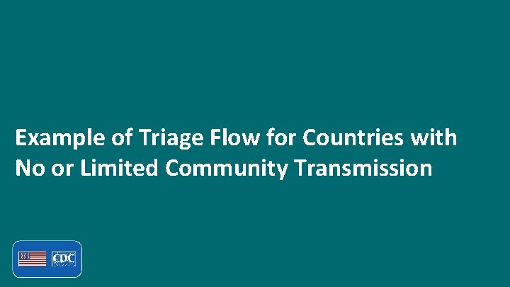 Example of Triage Flow for Countries with No or Limited Community Transmission 