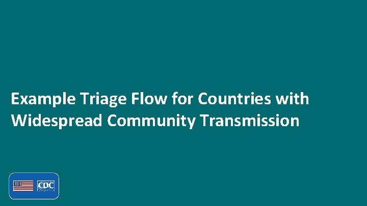 Example Triage Flow for Countries with Widespread Community Transmission 