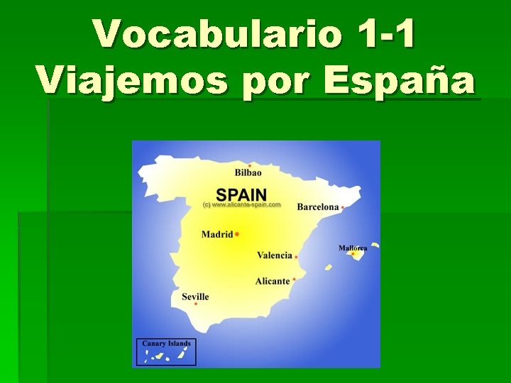 Vocabulario 1 -1 Viajemos por España 