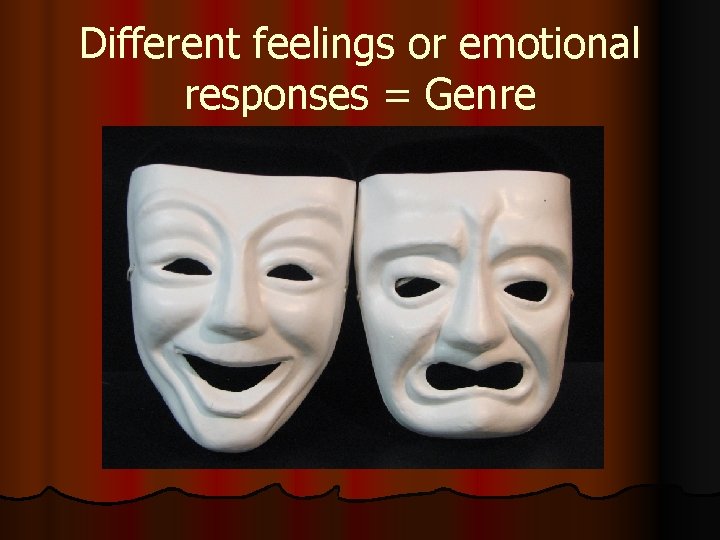 Different feelings or emotional responses = Genre 