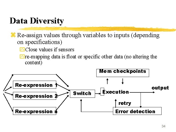 Data Diversity z Re-assign values through variables to inputs (depending on specifications) y. Close
