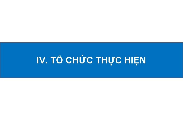 IV. TỔ CHỨC THỰC HIỆN 