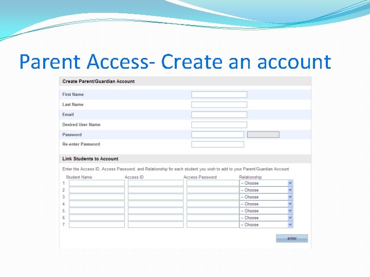 Parent Access- Create an account 