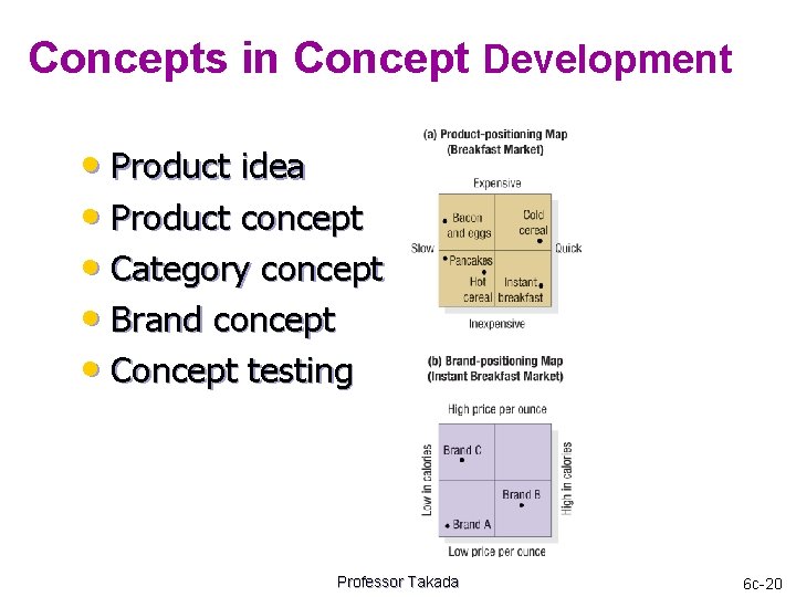 Concepts in Concept Development • Product idea • Product concept • Category concept •