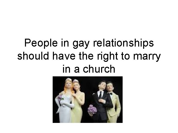 People in gay relationships should have the right to marry in a church 