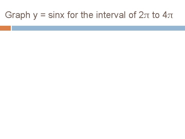 Graph y = sinx for the interval of 2π to 4π 