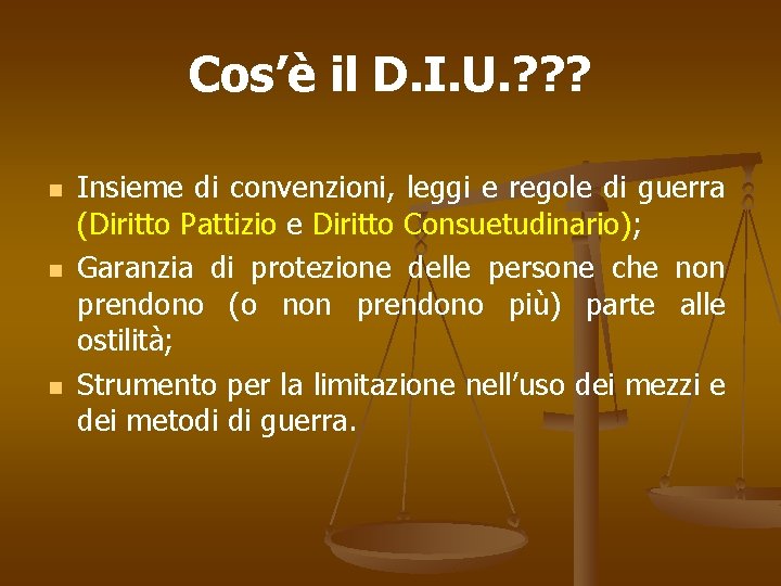 Cos’è il D. I. U. ? ? ? n n n Insieme di convenzioni,