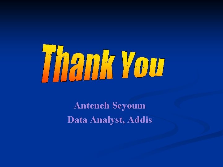 Anteneh Seyoum Data Analyst, Addis 