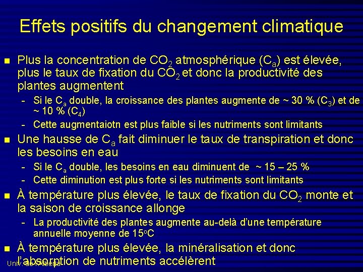 Effets du changement climatique sur lagriculture au Canada