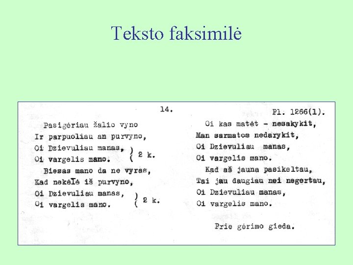 Teksto faksimilė 