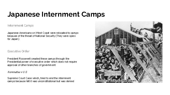 Japanese Internment Camps Japanese Americans on West Coast were relocated to camps because of