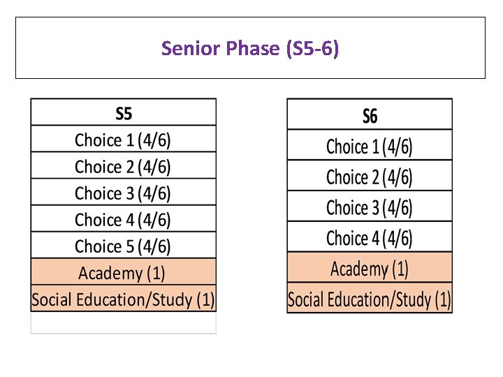 Senior Phase (S 5 -6) 