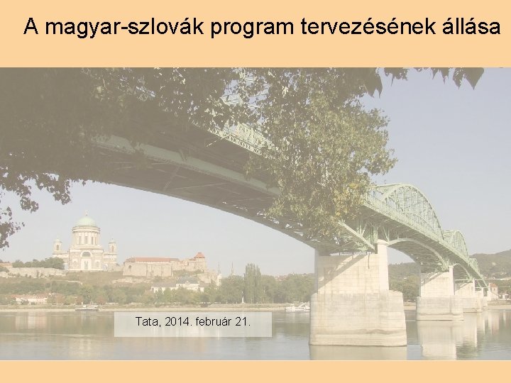 A magyar-szlovák program tervezésének állása Tata, 2014. február 21. 