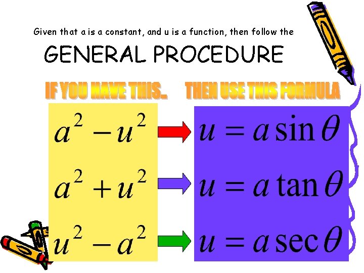 Given that a is a constant, and u is a function, then follow the