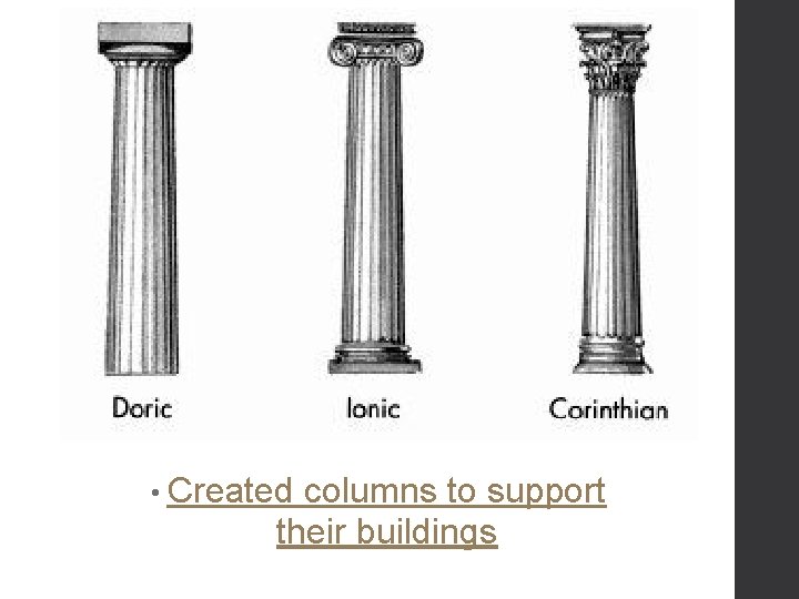  • Created columns to support their buildings 