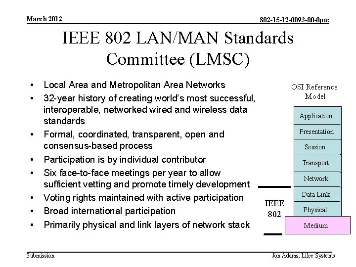 March 2012 802 -15 -12 -0093 -00 -0 ptc IEEE 802 LAN/MAN Standards Committee