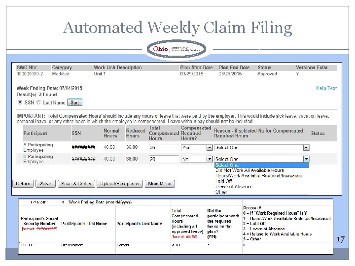 Automated Weekly Claim Filing 17 