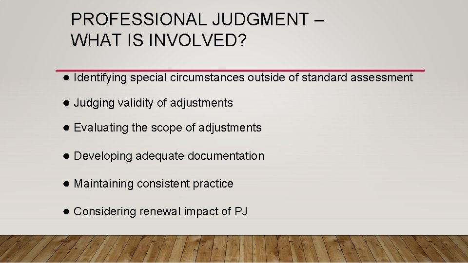 PROFESSIONAL JUDGMENT CARRIE BISHOP DIRECTOR OF FINANCIAL AID