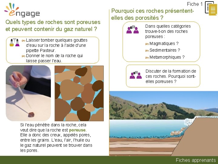 Fiche 1 Quels types de roches sont poreuses et peuvent contenir du gaz naturel