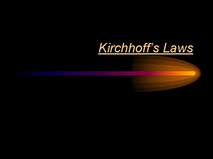 Kirchhoff’s Laws 