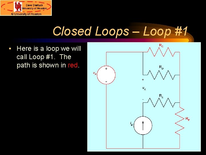 Closed Loops – Loop #1 • Here is a loop we will call Loop