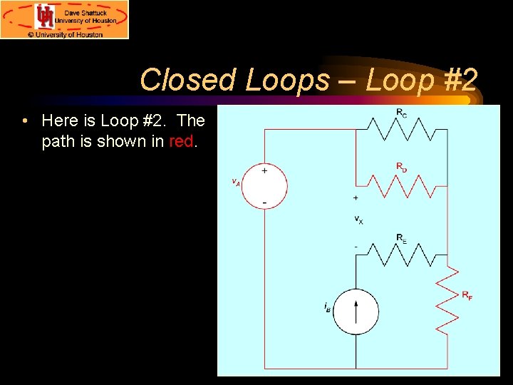Closed Loops – Loop #2 • Here is Loop #2. The path is shown