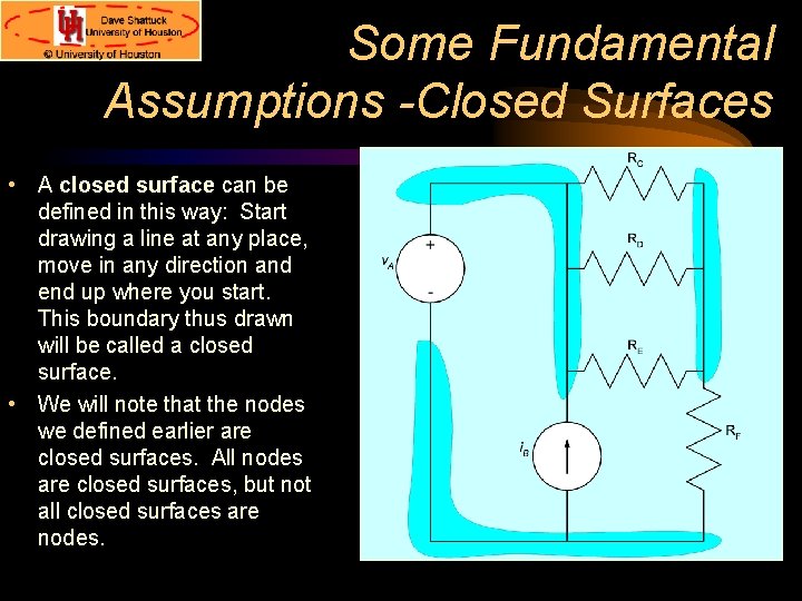 Some Fundamental Assumptions -Closed Surfaces • A closed surface can be defined in this