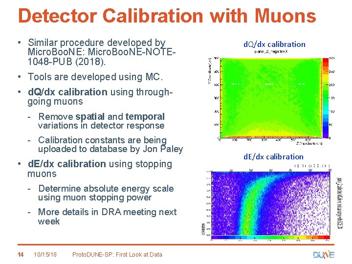 Detector Calibration with Muons • Similar procedure developed by Micro. Boo. NE: Micro. Boo.