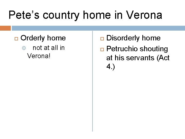 Pete’s country home in Verona Orderly home not at all in Verona! Disorderly home